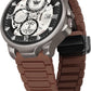 ABREXO Chronograph Look Gun Metal Date Working Brown Arabic Magnet Strap Watch For Boys Analog Watch  - For Men Ab8341-BK BR ARB MGT ST