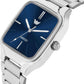 ABREXO New Designer Square Blue Dial Silver Stainless Steel Quartz Watch For Boys Analog Watch  - For Men Abx8891