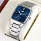 ABREXO New Designer Square Blue Dial Silver Stainless Steel Quartz Watch For Boys Analog Watch  - For Men Abx8891