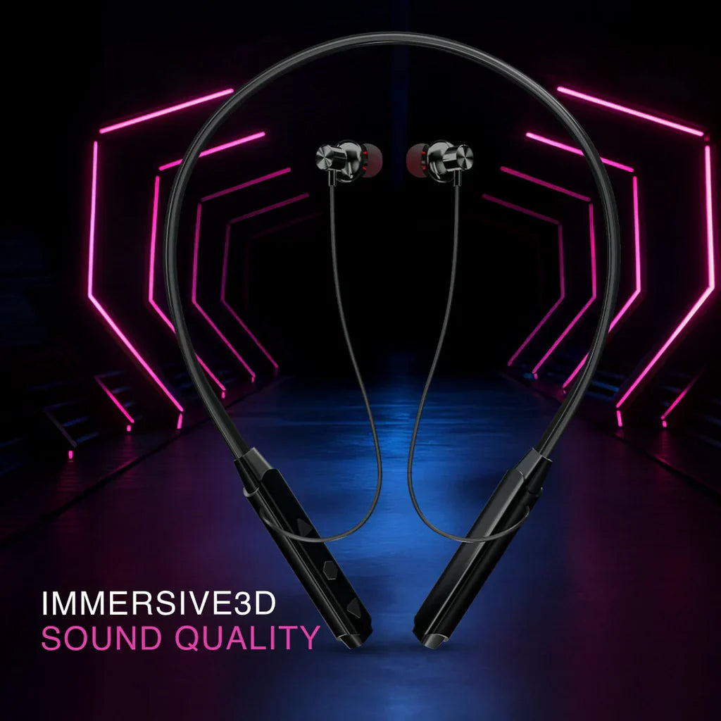 Wireless Bluetooth Neckband Earphones with Deep Bass Sound