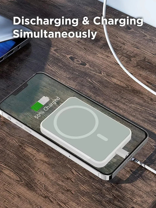 🔋⚡ Magnetic Wireless Power Bank 🔁 | Snap-On Charger for Android 🤖 & iPhone 📱 | Fast Charging 🚀 | 10000mAh Power Boost 🔥