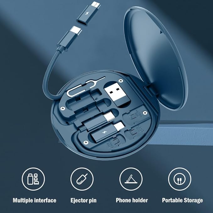 8-in-1 Fast Charge Cable Kit – USB-C, Lightning & Micro + Compact Travel Box