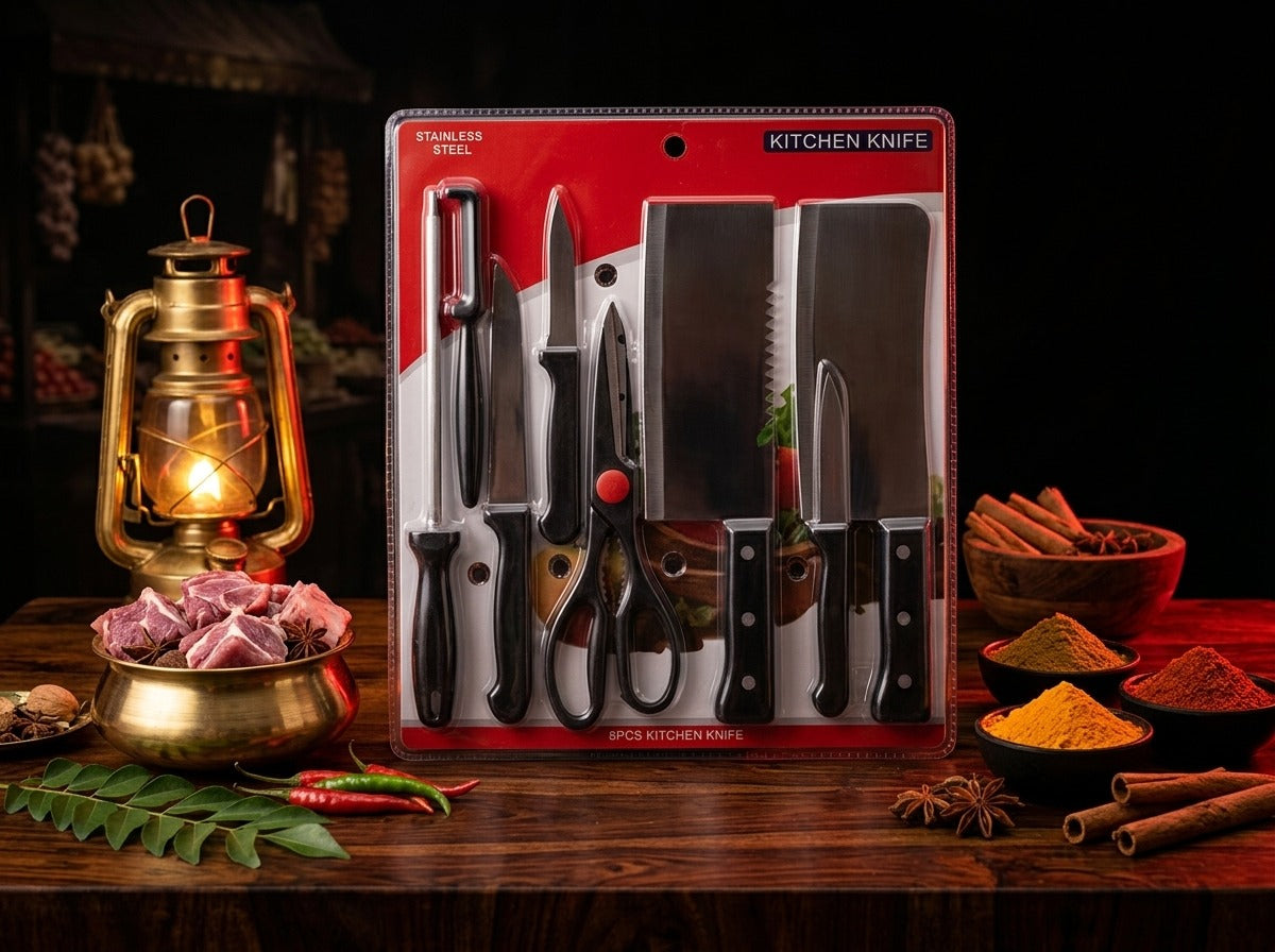 8 Pcs Stainless Steel Knife Sets for Kitchen