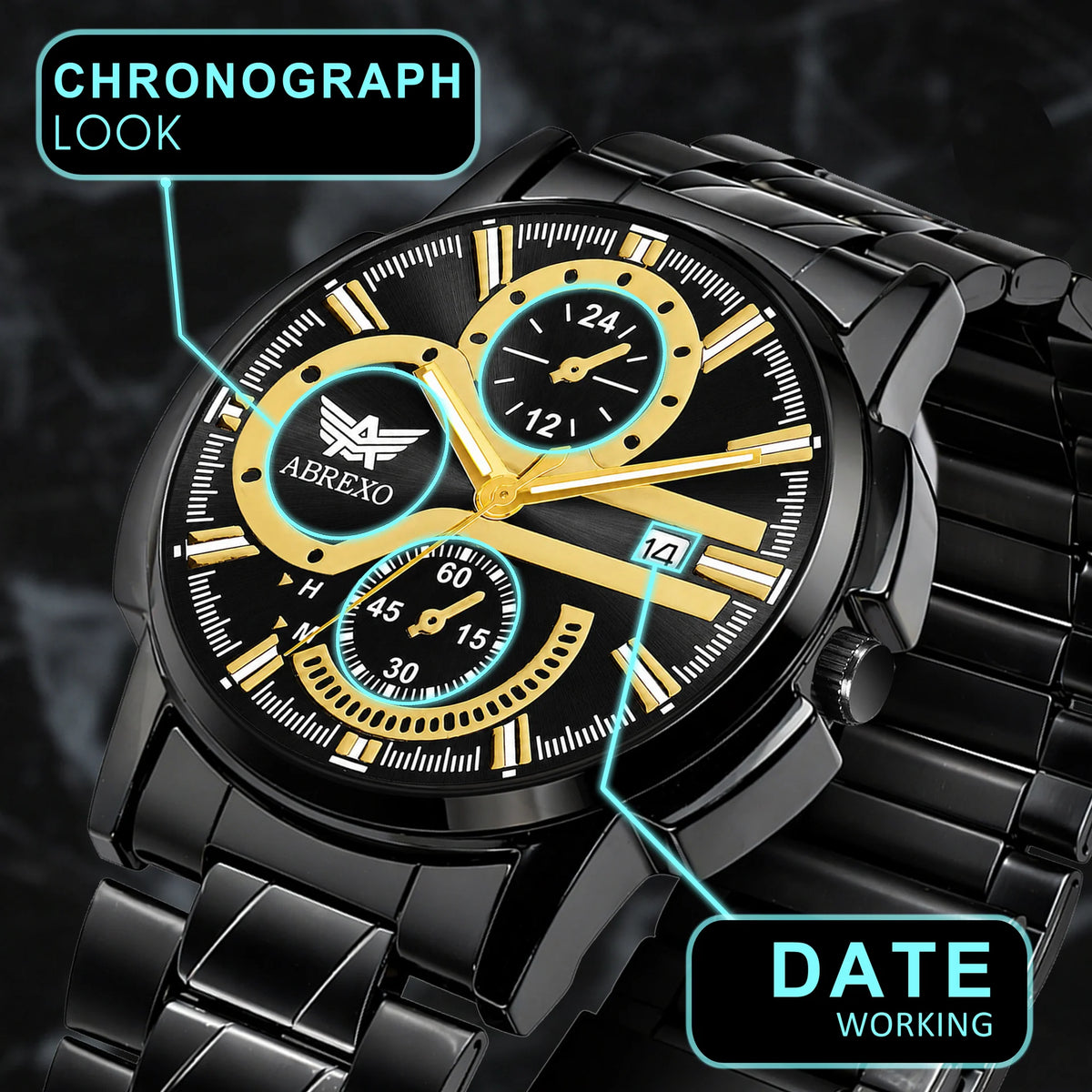 ABREXO BANDITS Series Analog Watch For Men (Quartz, Stainless Steel)AB10