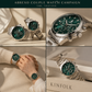Abrexo Couple Watch Set – Emerald Green Dial & Stainless Steel Edition