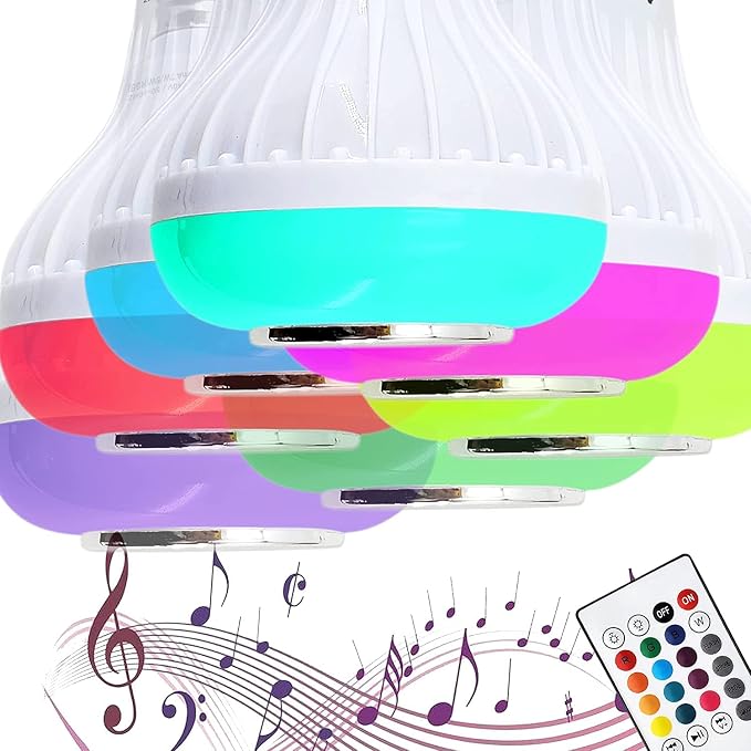 LED Light Bulbs Color Changing With Bluetooth Speakers And Remote Control Bulb
