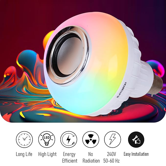 LED Light Bulbs Color Changing With Bluetooth Speakers And Remote Control Bulb
