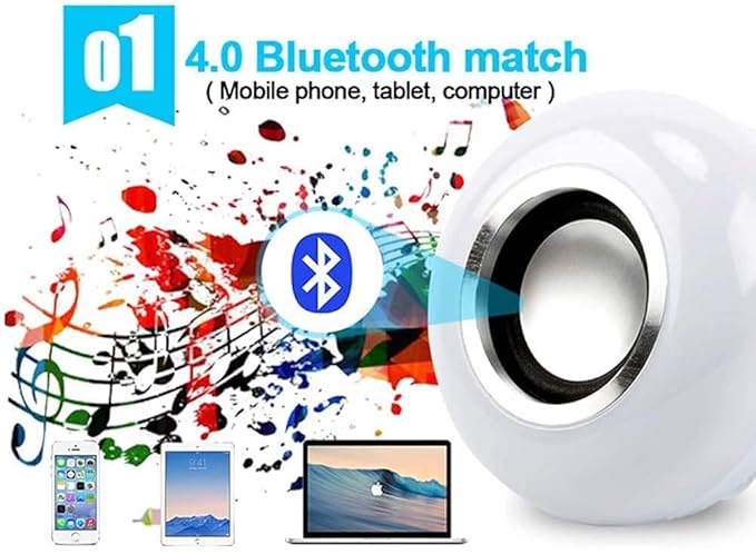 LED Light Bulbs Color Changing With Bluetooth Speakers And Remote Control Bulb
