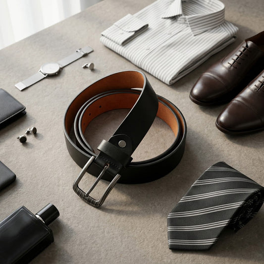 RoyalCraft Genuine Leather Belt – Classic Black Formal & Casual Belt for Men- MK