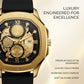 Quad Luxe Skeleton Golden Watch