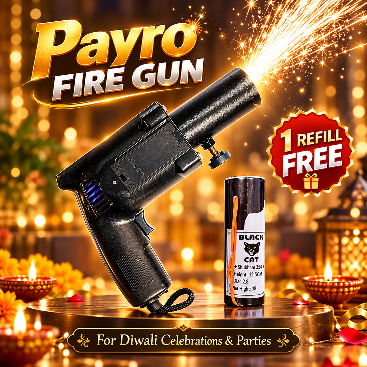 Payro Fire Gun With One Refill Free For Diwali Celebrations & Parties