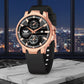 ABREXO, ALPHA Series Analog Watch For Men (Quartz, Silicone, Rosegold)AB20