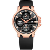 ABREXO, ALPHA Series Analog Watch For Men (Quartz, Silicone, Rosegold)AB20