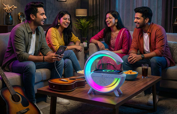 G-Shape Bluetooth Speaker Lamp with Wireless Charger - image 3