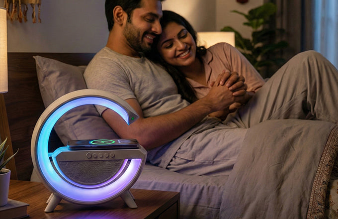 G-Shape Bluetooth Speaker Lamp with Wireless Charger - image 4
