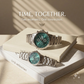 Abrexo Couple Watch Set – Emerald Green Dial & Stainless Steel Edition