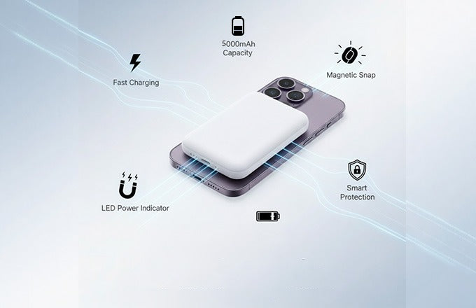 Magnetic Wireless Power Bank- Snap-On Fast Charging (10000mAh)
