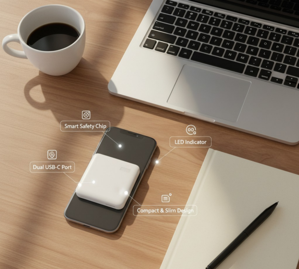 Magnetic Wireless Power Bank- Snap-On Fast Charging (10000mAh)