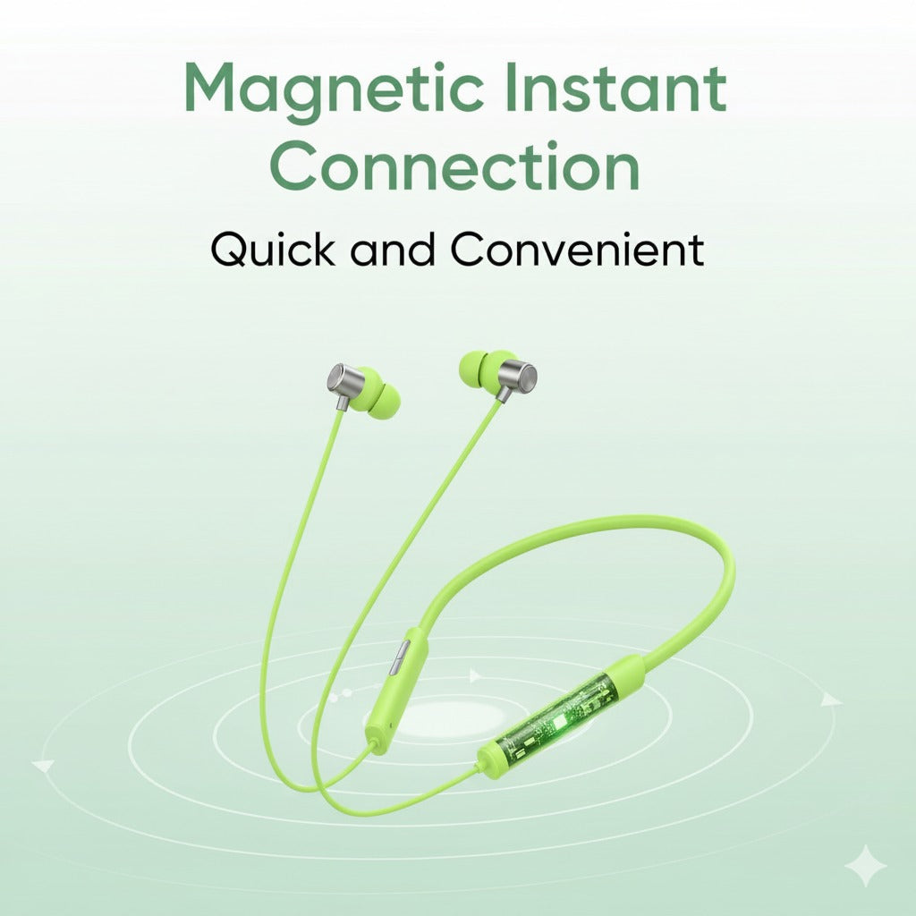 Transparent Bluetooth Neckband  | 72H Battery Life |HD Voice | Deep Bass