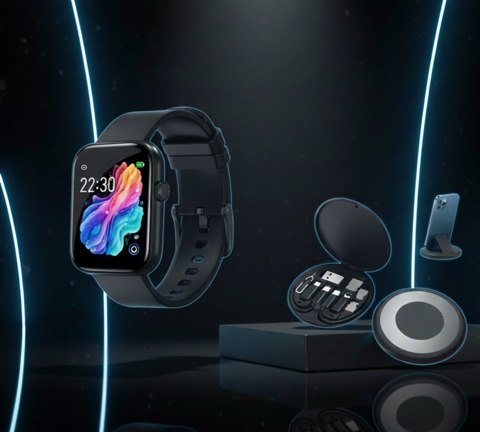 Bluetooth Smartwatch Fitband with Free Multifunctional Data Cable Set