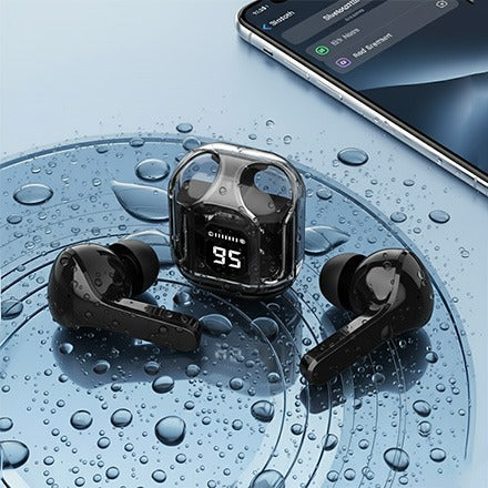 Transparent Ultrapods Max TWS Earbuds with LED Display Case