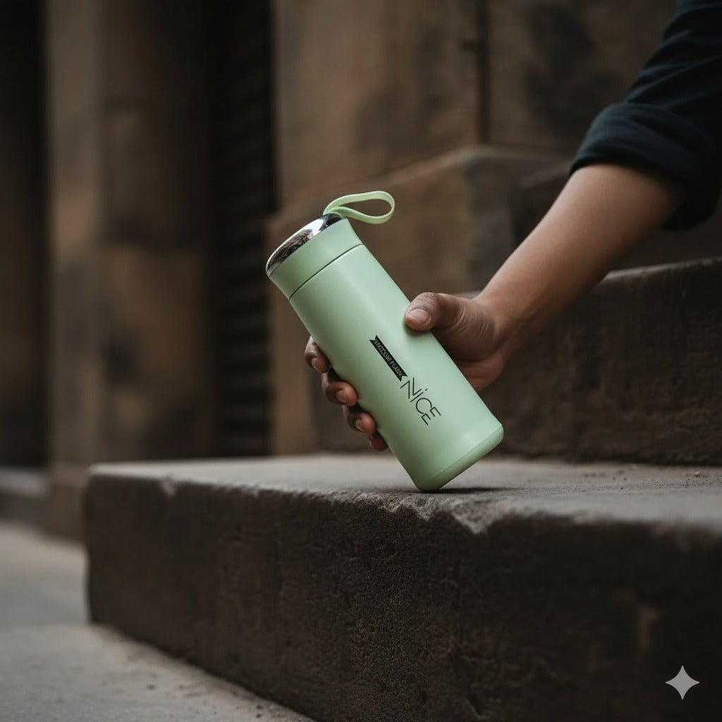 Leak-Proof Glass Water Bottle with Protective Silicone Sleeve