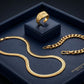 Men's Luxury Gold Trio Set-Chain-Bracelet-Ring-UP