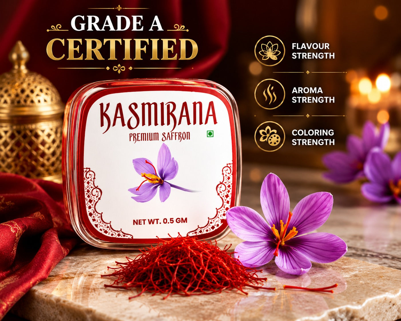 Buy1 Get1 Pure Kashmiri Saffron (Kesar)(0.5 gm each)