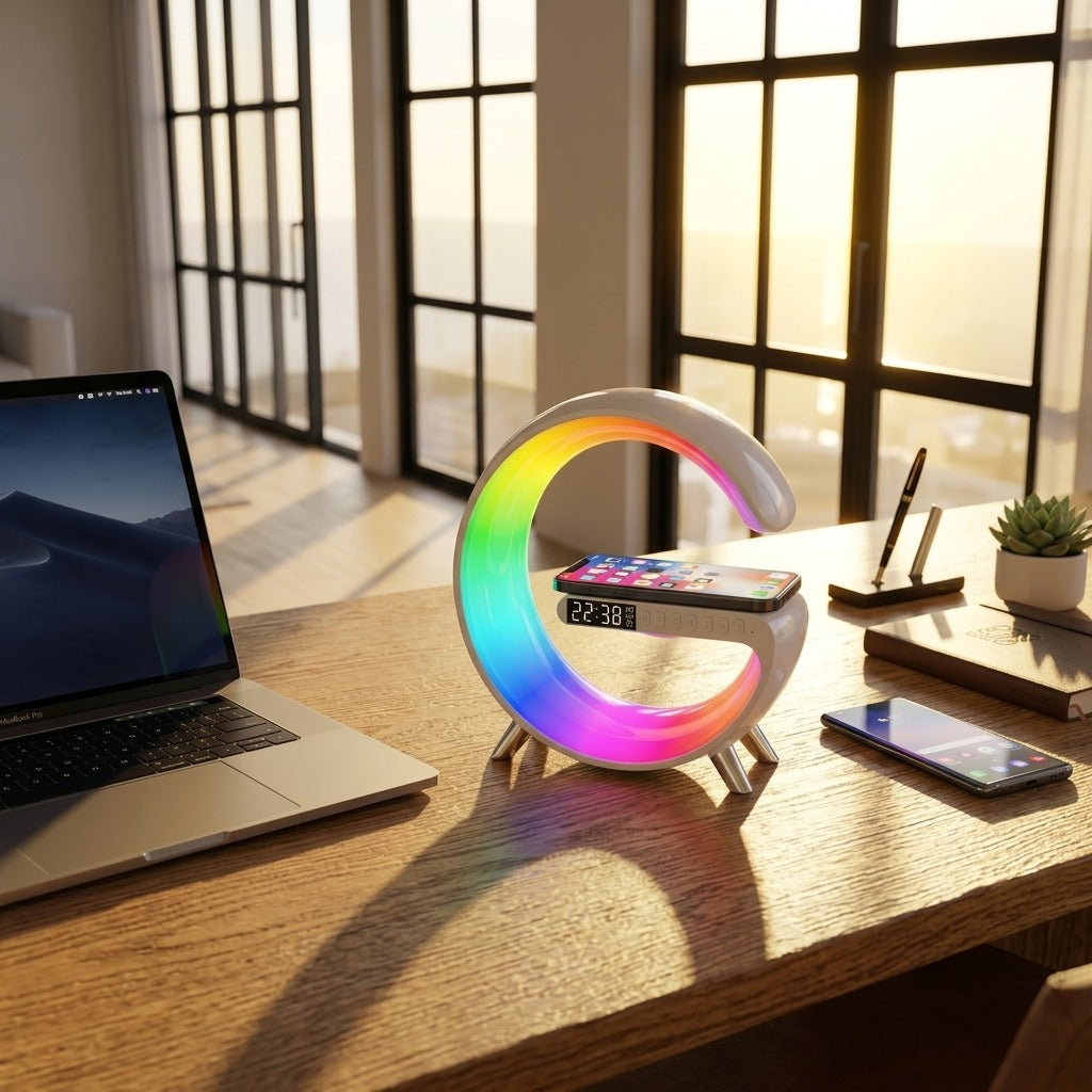 G-Shape Bluetooth Speaker, Mobile Charger & Lamp