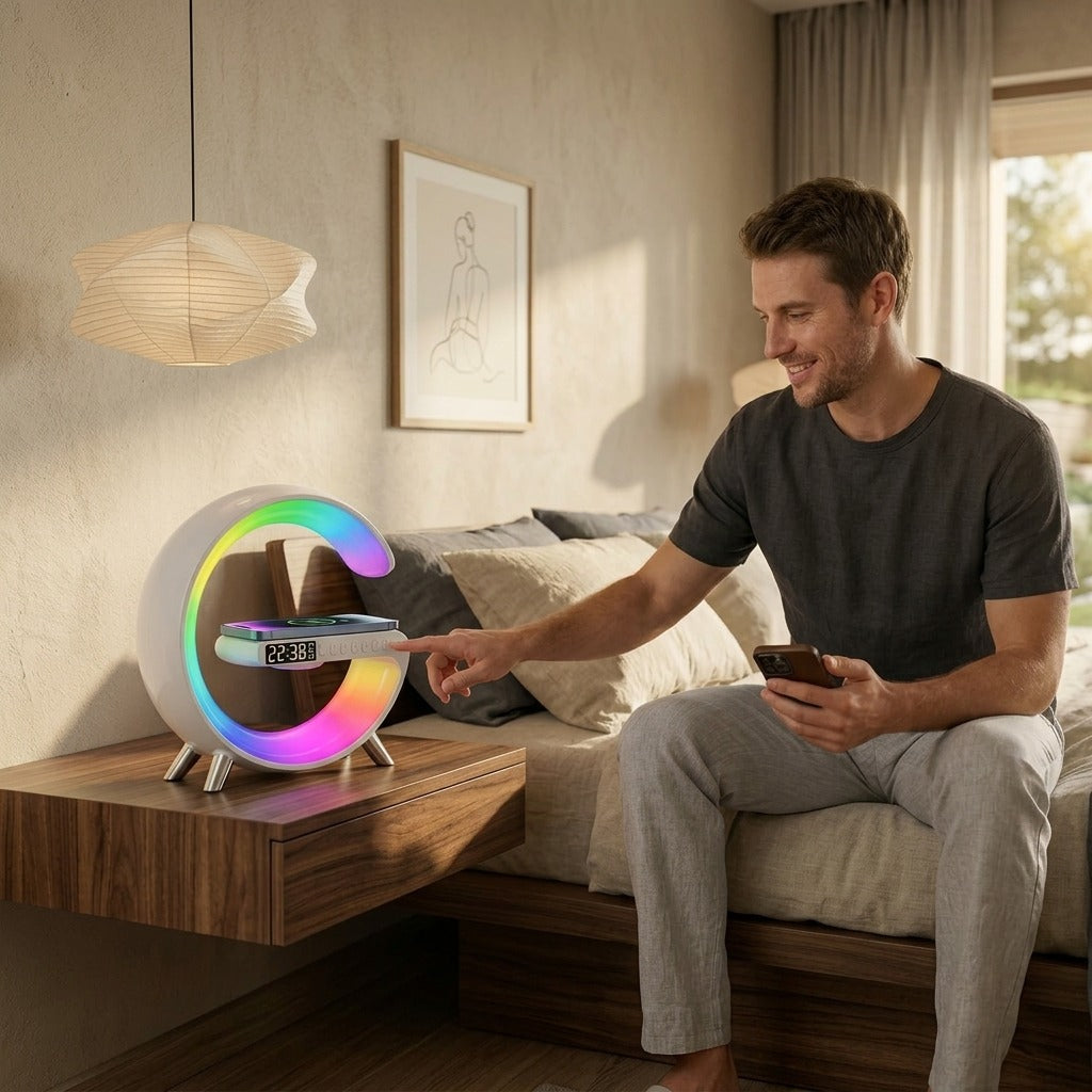 G-Shape Bluetooth Speaker, Mobile Charger & Lamp