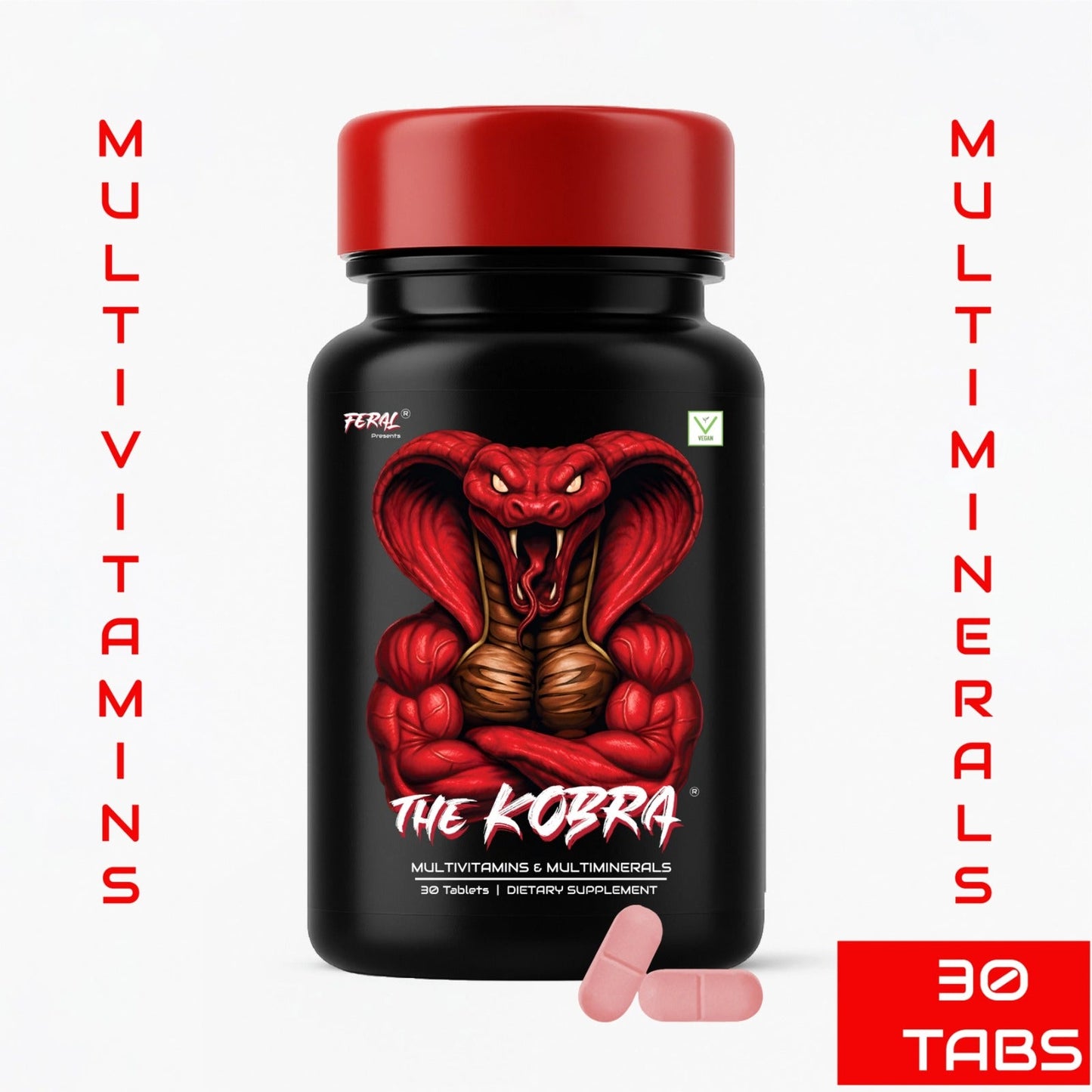 Kobra Labs Daily Multivitamin Tablets | 30 Tablets per Bottle