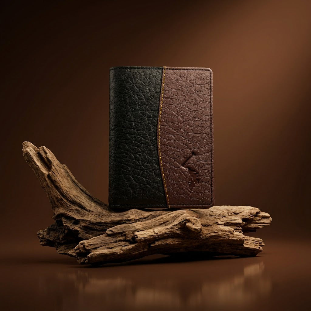 LuxeCraft Two Tone Leather Wallet- MK