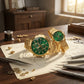 Luxury Green Dial Gold-Tone Stainless Steel Chrono Style Watch