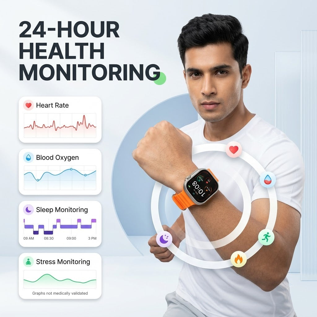Ultra Active Smartwatch with Orange Sport Band - BMS