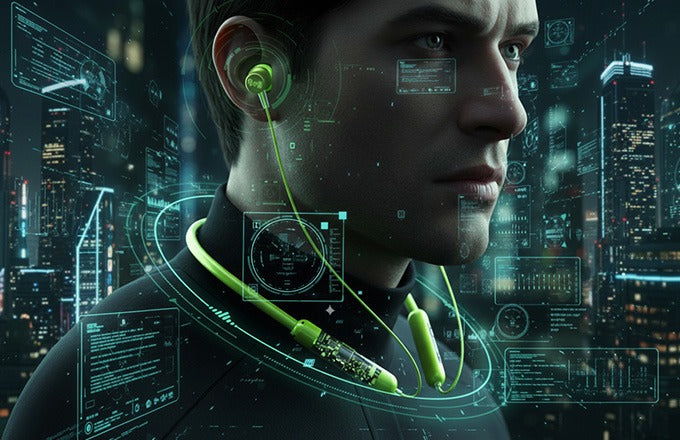 Transparent Bluetooth Neckband  | 72H Battery Life |HD Voice | Deep Bass