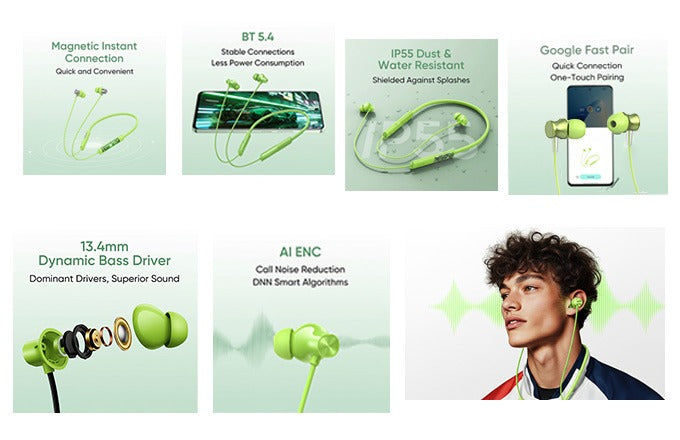 Transparent Bluetooth Neckband  | 72H Battery Life |HD Voice | Deep Bass