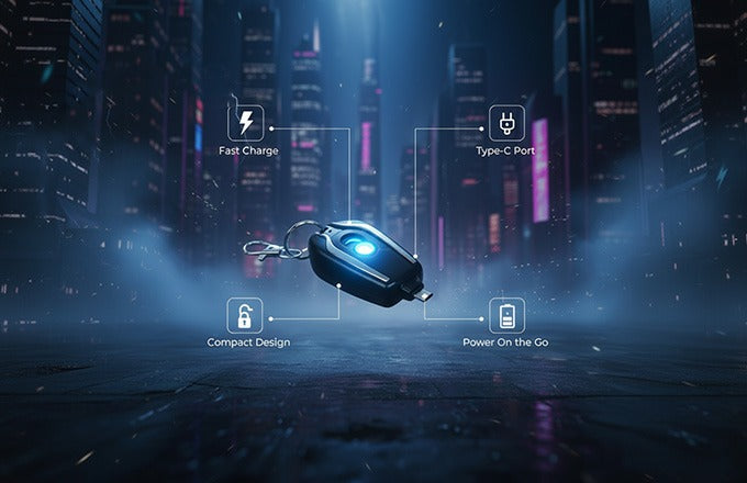 Mini Keychain Power Bank 1500mAh | Pocket-Friendly Fast Charger | Type-C & iOS Ready