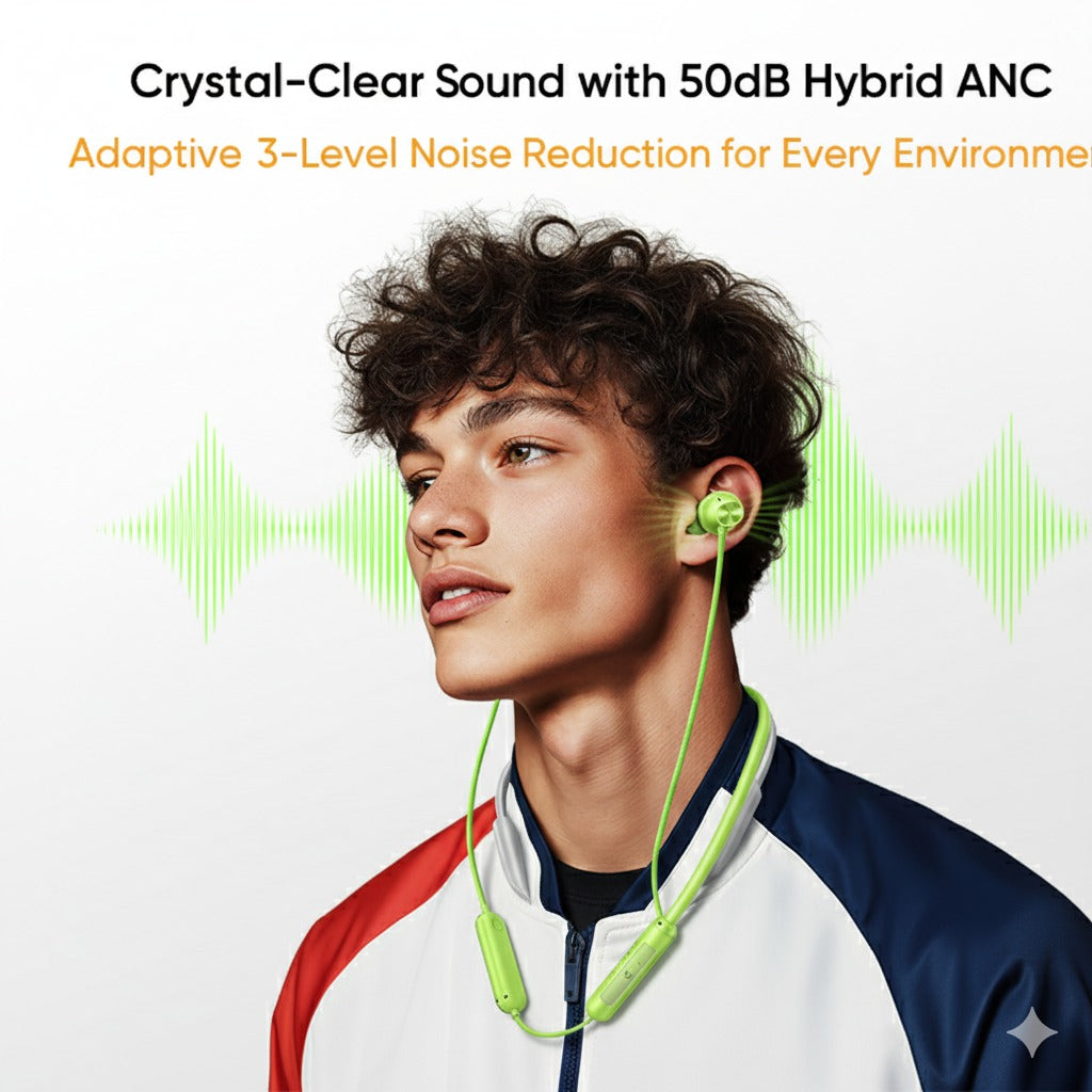 Transparent Bluetooth Neckband  | 72H Battery Life |HD Voice | Deep Bass