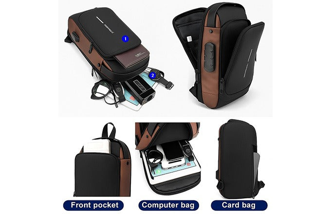 Waterproof Anti-Theft Sling & Backpack– USB Charging