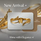 Butterfly Leaf Design Gold-Tone Cuff Bracelet