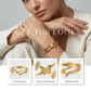 Butterfly Leaf Design Gold-Tone Cuff Bracelet