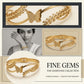 Butterfly Leaf Design Gold-Tone Cuff Bracelet