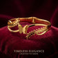 Butterfly Leaf Design Gold-Tone Cuff Bracelet