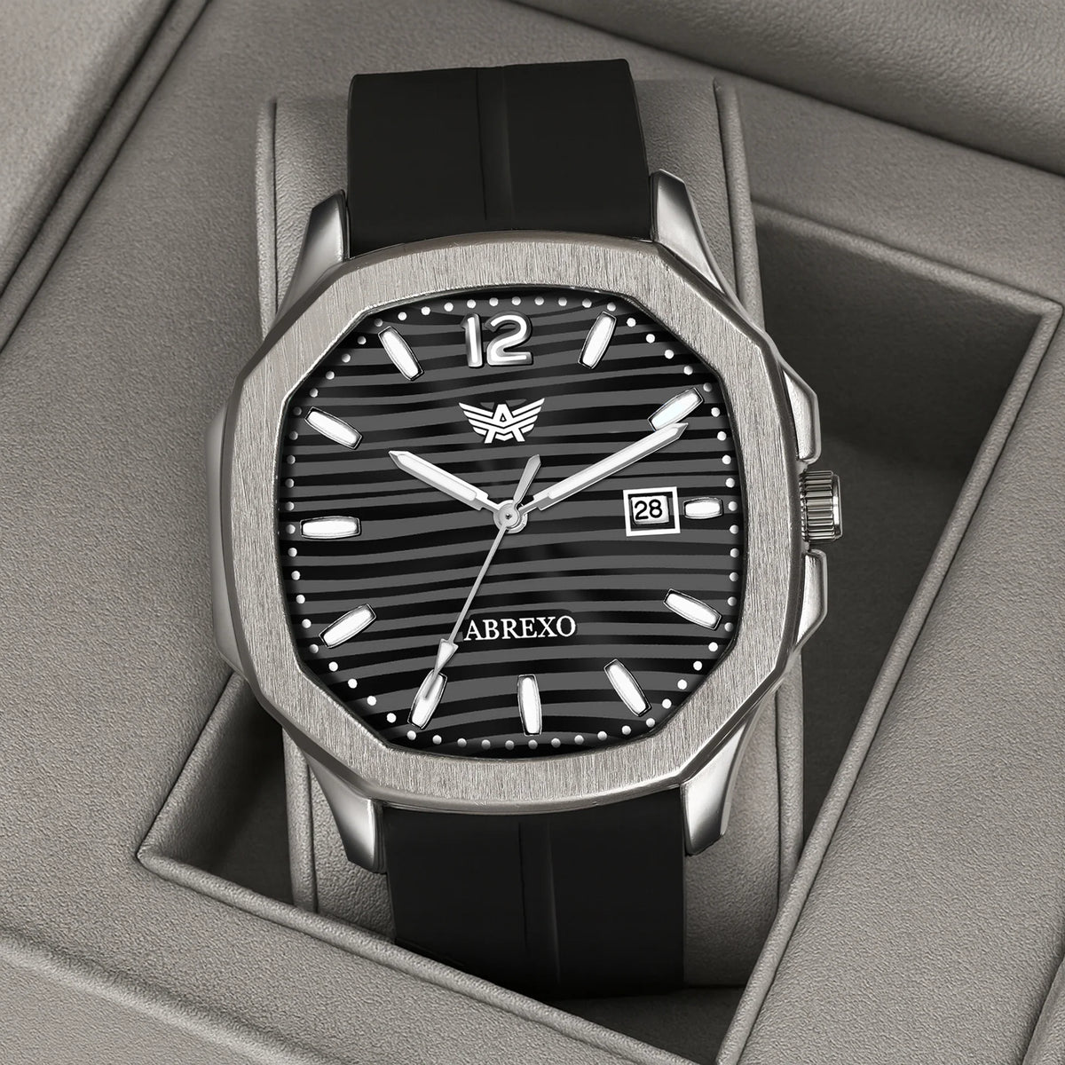 ABREXO Gun Metal Series Analog Watch For Men AB16